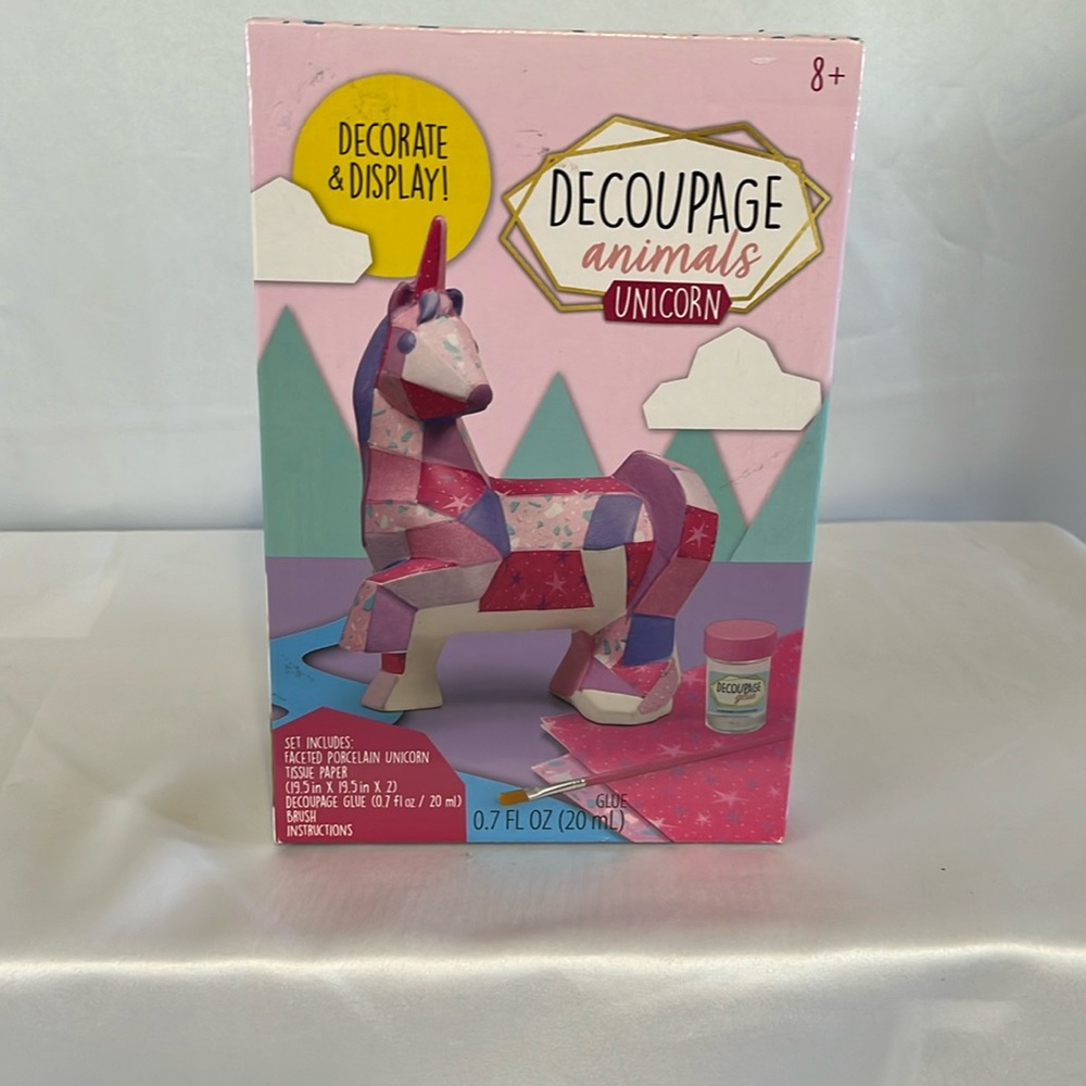 Bright Stripes Decoupage Animals Unicorn